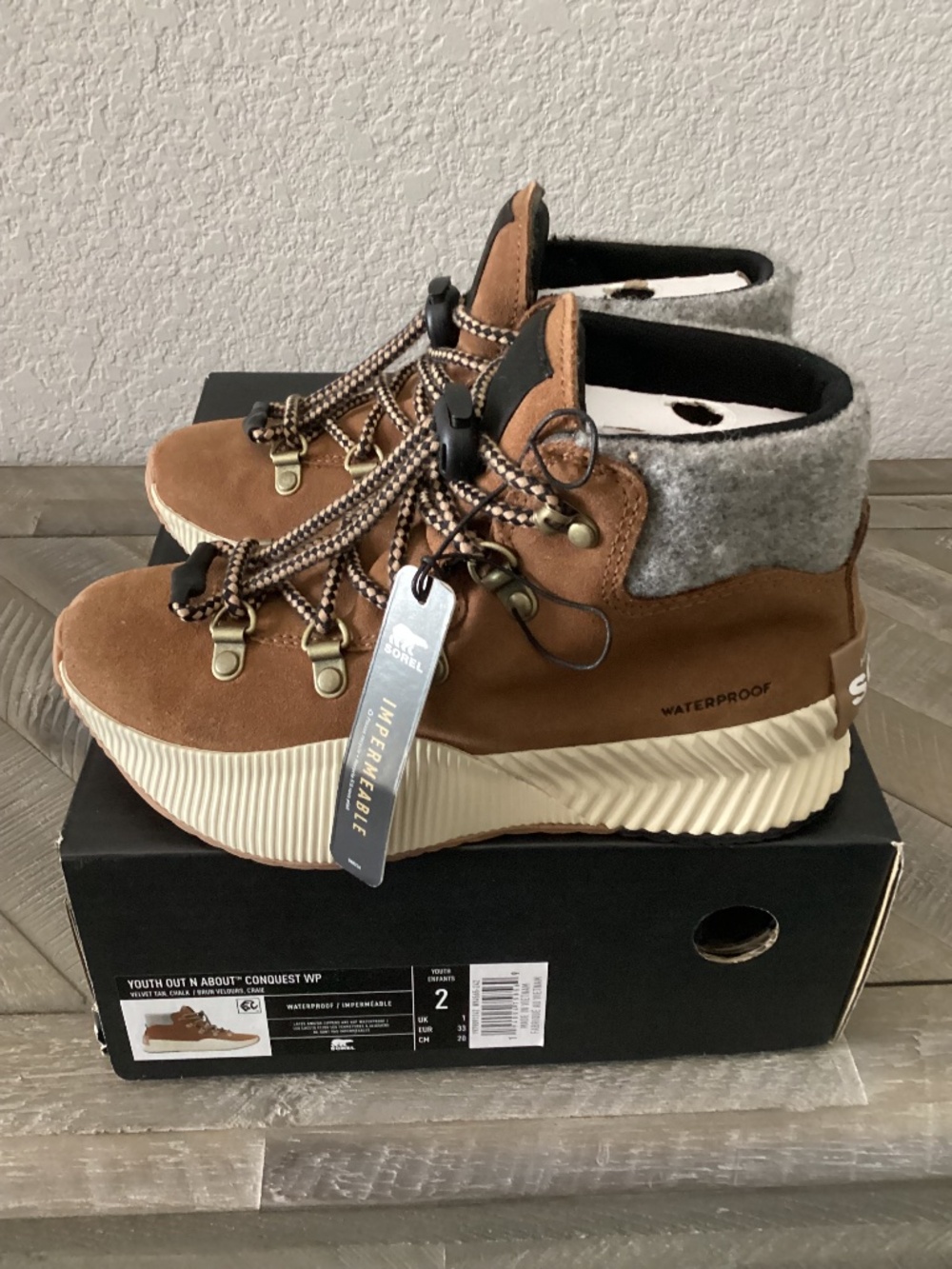 Sorel Youth Out N About Conquest Waterproof Boots, size 2